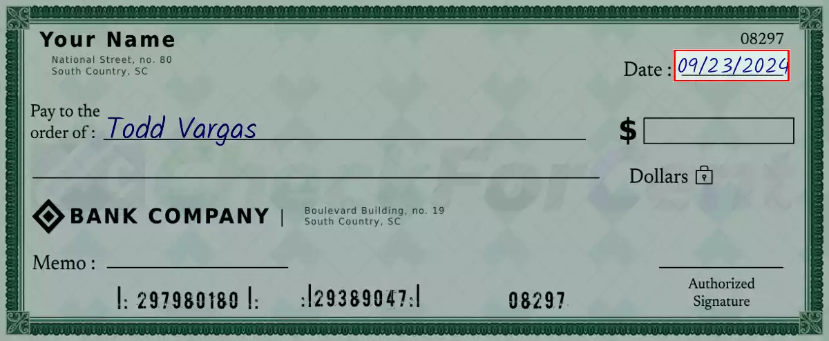 Write the date on the 14000 dollar check