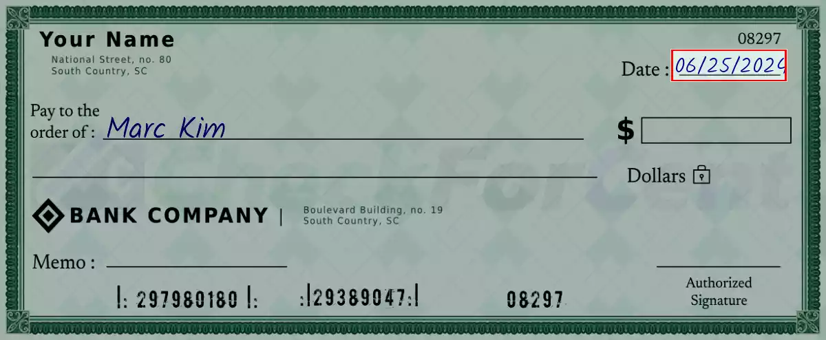 Write the date on the 4600 dollar check