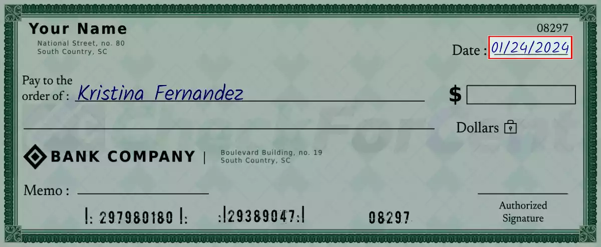 Write the date on the 53000 dollar check