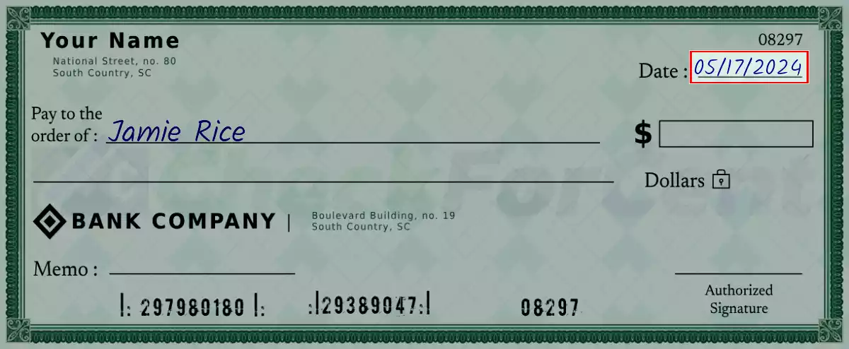 Write the date on the 6400 dollar check