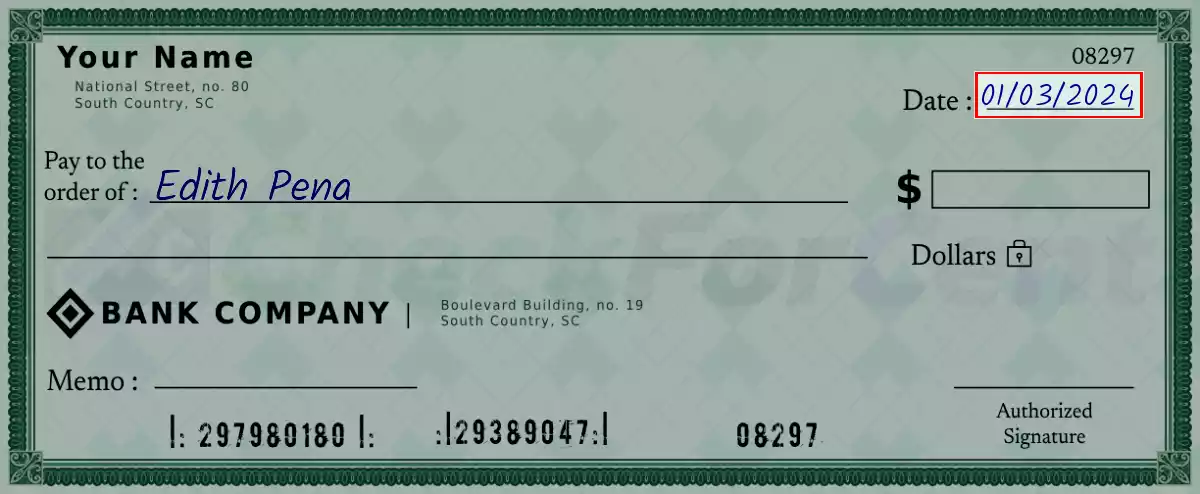 Write the date on the 940 dollar check