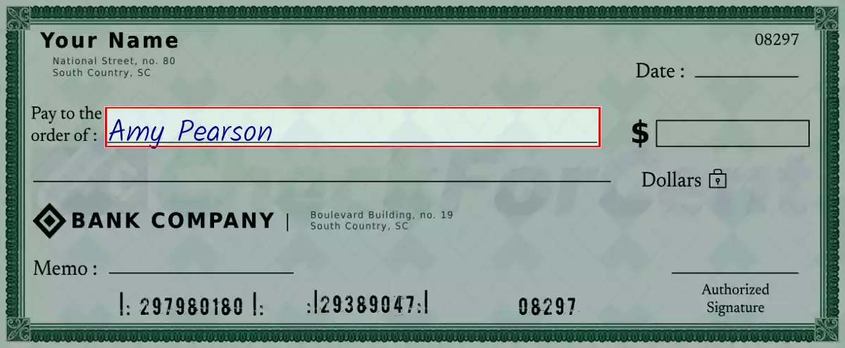 Write the payee’s name on the 102 dollar check