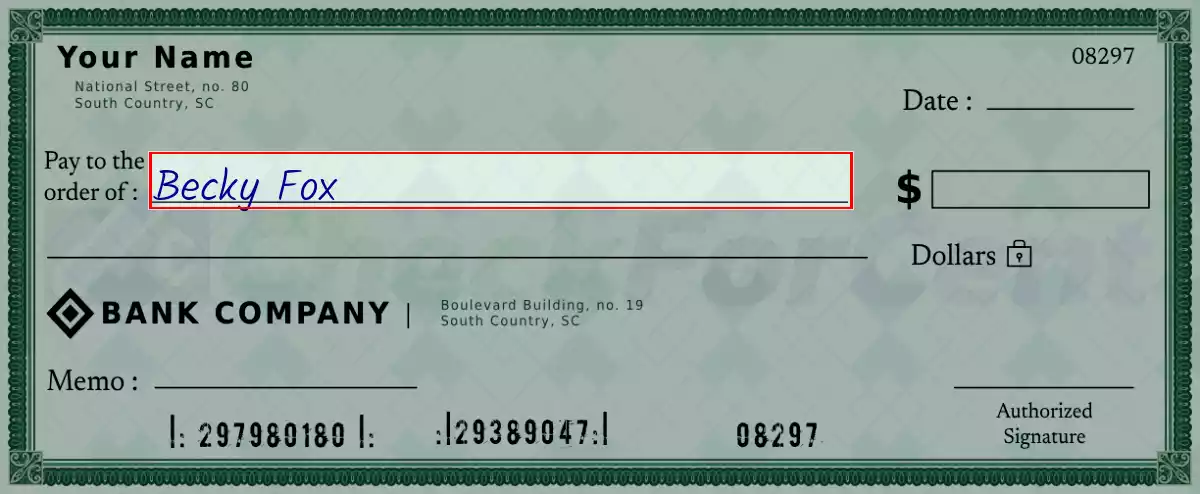 Write the payee’s name on the 1094 dollar check