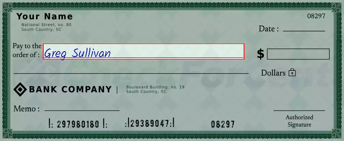 Write the payee’s name on the 1194 dollar check