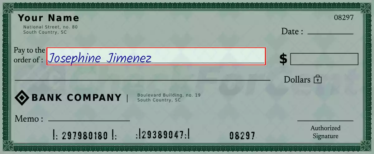 Write the payee’s name on the 326 dollar check