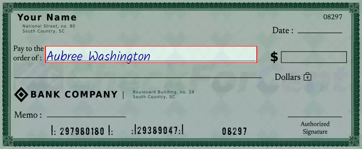 Write the payee’s name on the 545 dollar check