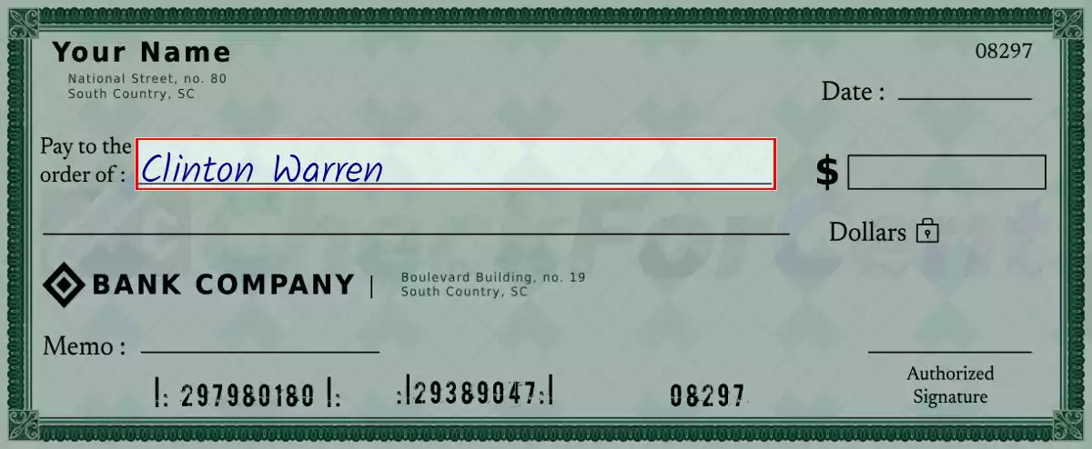 Write the payee’s name on the 710 dollar check