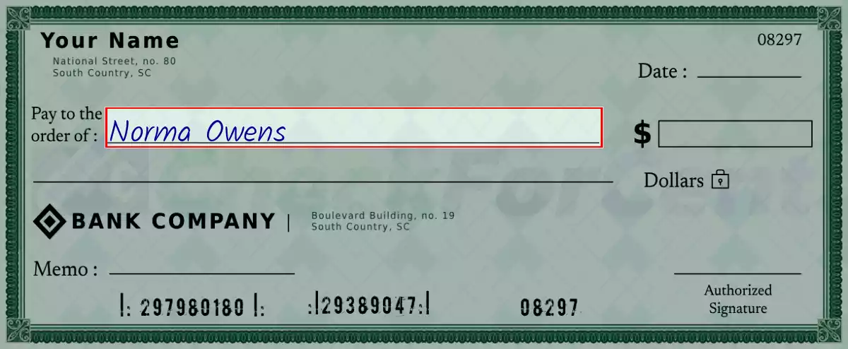 Write the payee’s name on the 718 dollar check
