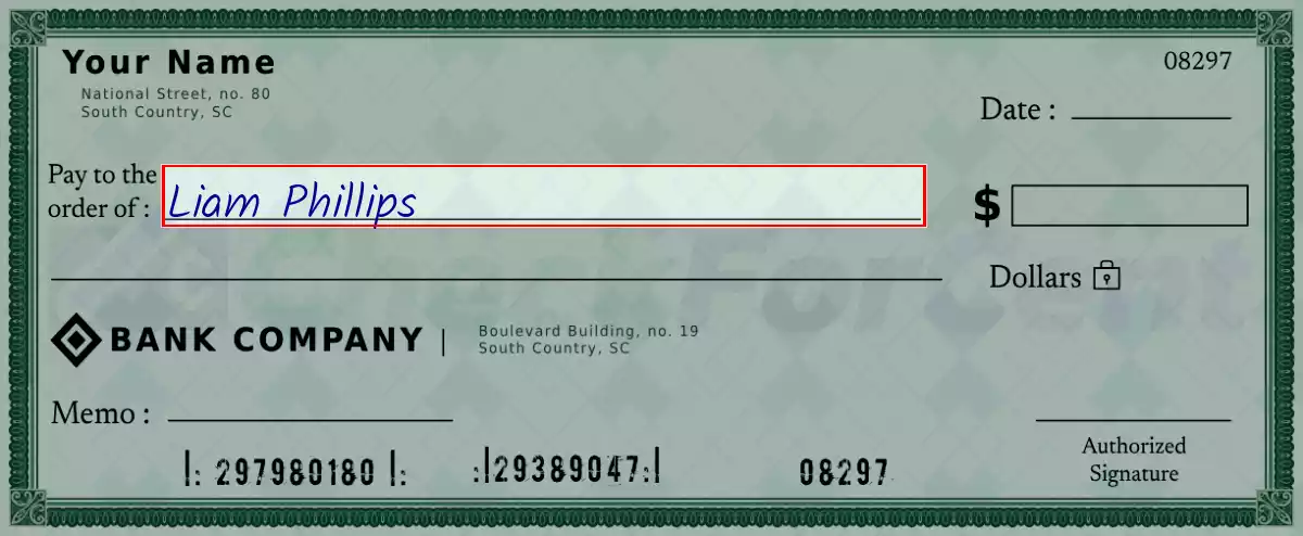 Write the payee’s name on the 84000 dollar check