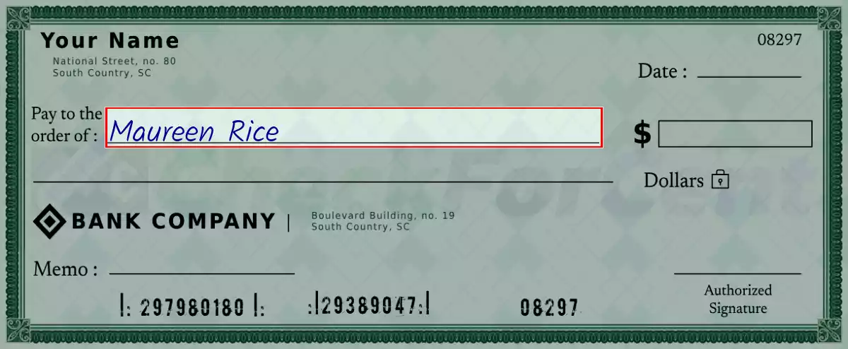 Write the payee’s name on the 900 dollar check