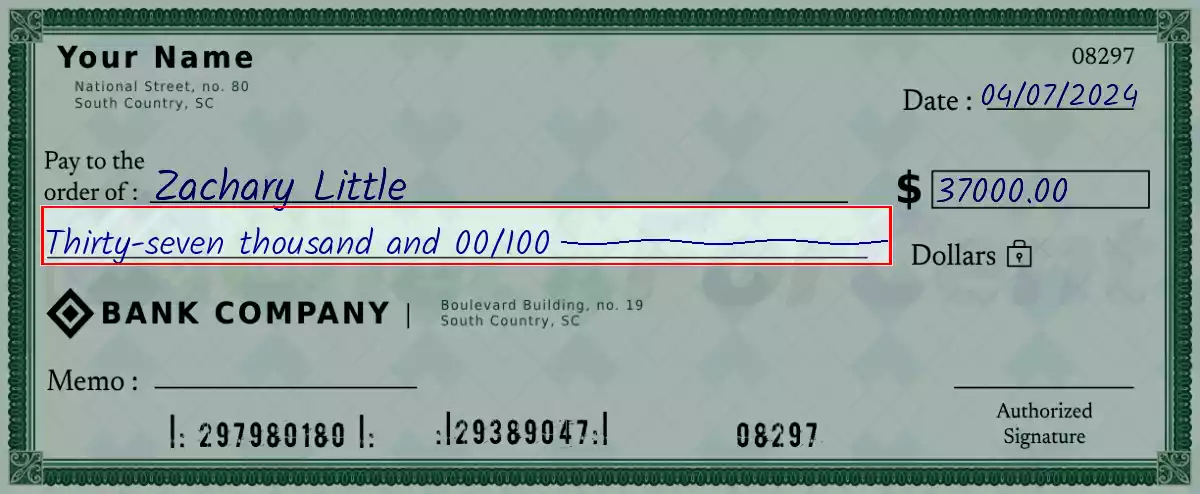 Write the spelling of 37000 dollar